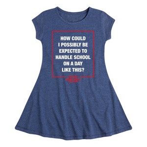 Girls' - Ferris Bueller's Day Off - How Could I Possibly Fit & Flair Cap Sleeve Dress - 1 of 3
