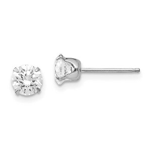 Black Bow Jewelry 5.25mm Round Cubic Zirconia Stud Earrings in 14k White Gold - 1 of 4