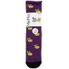 Memoi Bee Well Soon Greeting Card Crew Socks Imperial Purple One Size - 4 of 4
