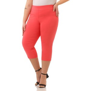 Rekucci Curvy Woman  Classic Pull-On Stretchy Straight Leg Capri - 1 of 4