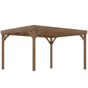 Outsunny Outdoor Wooden Pergola, Grape Vine Gazebo with Concrete Anchors for Garden, Patio, Backyard, Deck - 1 of 4