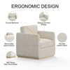 Vipbear Swivel Accent Chair, Velvet Swivel Bucket Chair, Wooden Base Swivel Club Chair, Upholstered Armchair, Reading Chair,Black/White/Beige/Brown - 4 of 4
