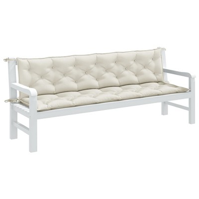 vidaXL Garden Bench Cushions 2 pcs Melange Cream 78.7"x19.7"x2.8" Fabric
