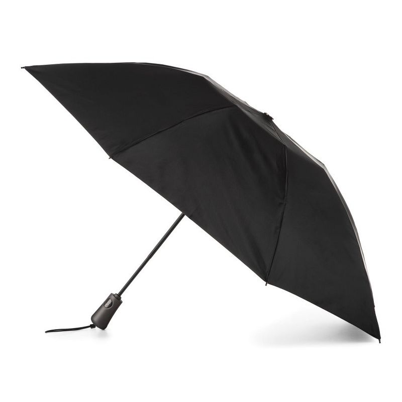 Totes Reverse Close Folding Inbrella with Auto Open Close and Compact Windproof DesignBlack 46"