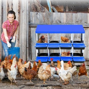 Metal Nesting Boxes for Chickens, Galvanized Steel Chicken Nesting Box with Lid Cover and Plastic Handle for Coop, Farm, or Backyard - 1 of 4
