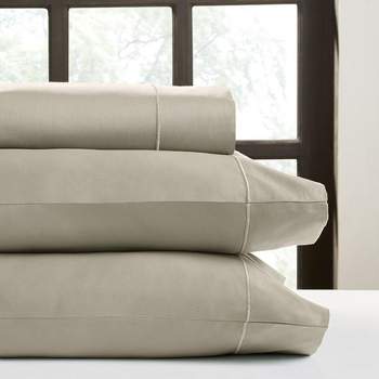 Perthshire Platinum Concepts 1000 Thread Count Solid Sateen Sheet - 4 Piece Set - Taupe