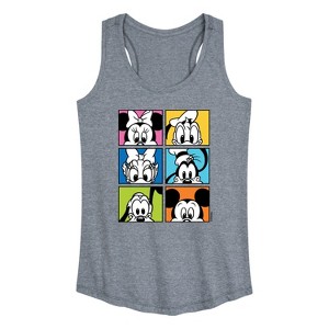 Women's - Disney - Mickey Friends Grid Graphic Racerback Tank - 1 of 4