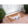 HomeRoots 24" X 36" Natural Black and White Coir Chihuahua Hello Outdoor Door Mat - 2 of 3