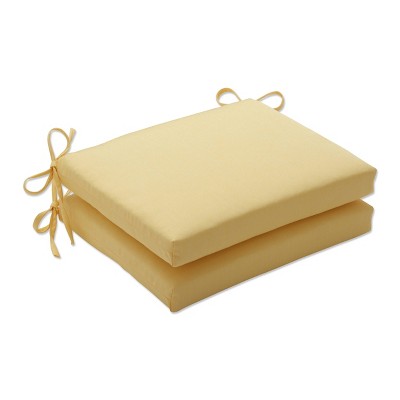 2pc Squared Edge Seat Cushion Set - Yellow - Sunbrella