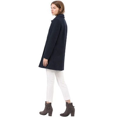 INSPIRE CHIC Women's Turn Down Collar Single Breasted Winter Outwear Overcoat Blue Medium — фото 4