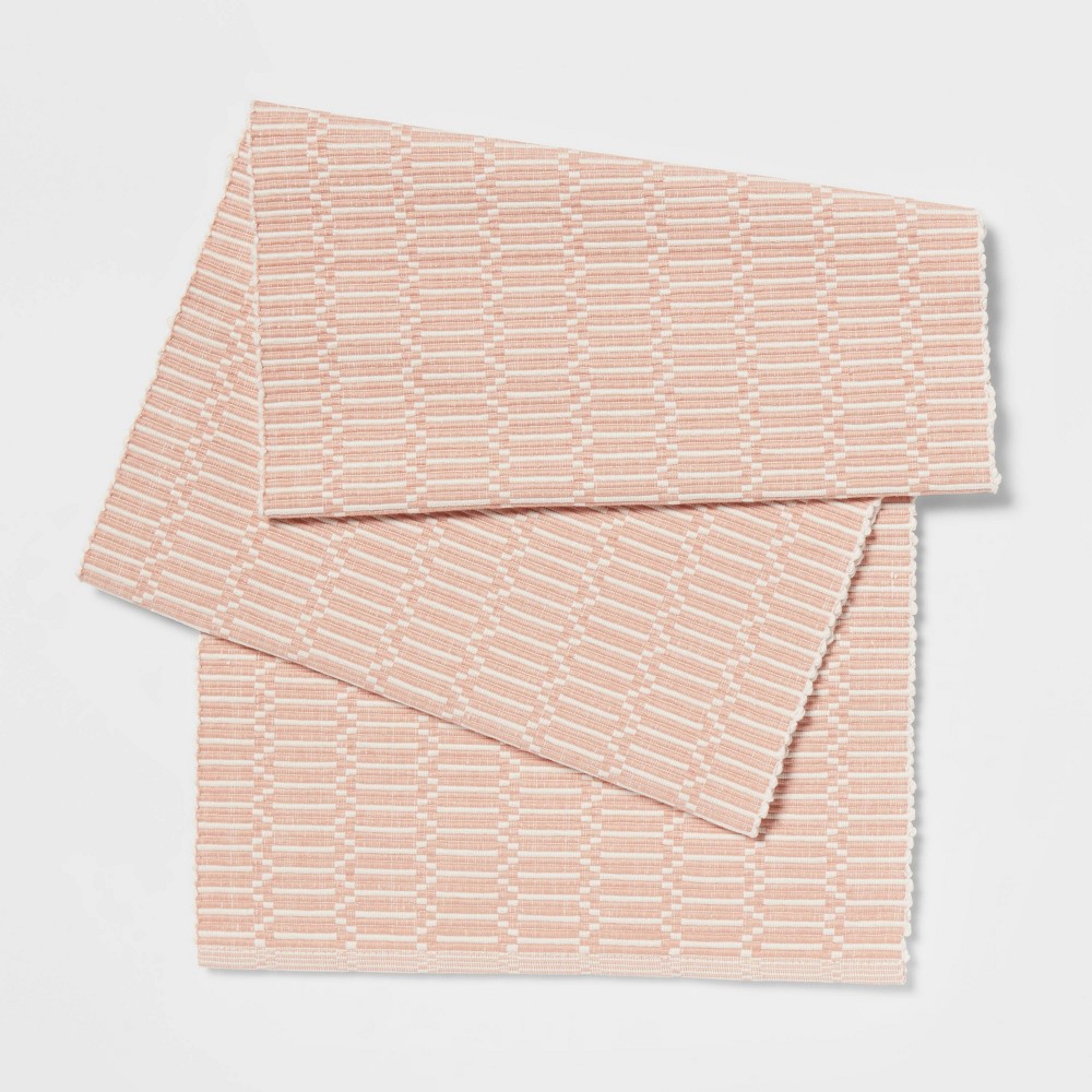 Photos - Tablecloth / Napkin 108" x 14" Modern Single Layer Ribbed Table Runner Pink - Threshold™