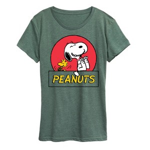 Women's - Peanuts - Snoopy Woodstock Circle Short Sleeve Graphic T-Shirt - 1 of 4