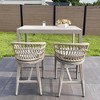 PURPLE LEAF Outdoor Rattan Bar Stools Set of 2 Modern Boho Aluminum Patio Bar Height Chair with Cushion for Garden Outdoor and Indoor - 2 of 4