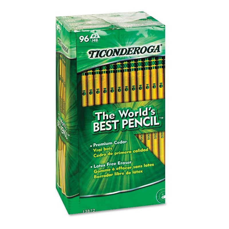 Ticonderoga Woodcase Pencil HB #2 Yellow Barrel 96/Pack 13872, 2 of 5