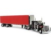 Peterbilt 379 with 63" Flat Top Sleeper and 53' Utility Roll Tarp Trailer Black and Red 1/64 Diecast Model by DCP/First Gear - 3 of 4