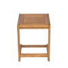 Outdoor C-Shaped Acacia Wood Side Table,Modern Square End Table with Natural Finish for Sofa Bedside,Living Room Small Accent Table-Coolbibila - 3 of 4