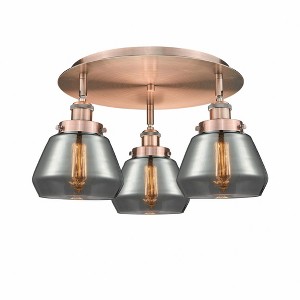 Fulton - 3 Light Flush Mount In Art Deco Style-8 Inches Tall and 18.25 Inches Wide - 1 of 1