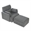 CLIHOME Oversized Chair With Storage Ottoman, Wide Accent Armchair Chair, Upholstered Mid-Century Reading Chair, Deep Seat Sofa Couch - 3 of 4