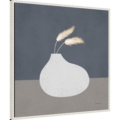 Sylvie Beaded White Framed Abstract Canvas Art Print