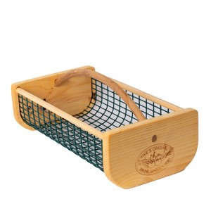 Maine Garden Hod Basket for Vegetable Gardening and Harvest Gathering or Farmhouse Decor, Pine and Oak with PVC Wire Mesh, USA Made - 1 of 4