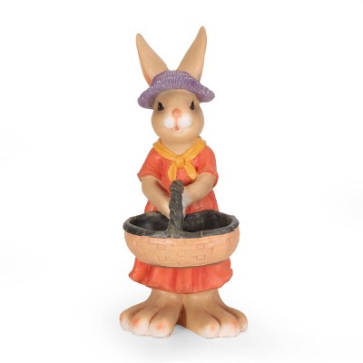 Rafter Outdoor Concrete Rabbit Garden Statue Brown/Orange - Christopher Knight Home