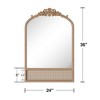 PexFix Classic Carved Arch Wood Frame with Rattan Bottom Wall Mirror - image 3 of 4