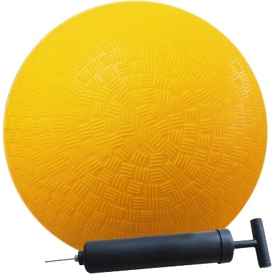KUYOTQ 8.5 Inch Playground Ball with Air Pump, Pack of 1 Ball with 1 Pump, Official Size for Dodge Ball, Handball, Camps and Schools£¨Yellow£©