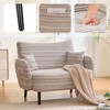 Aortzio 46.7"W Modern Boucle Mini Loveseat Sofa Chair with Pillows & Storage Pocket - 4 of 4