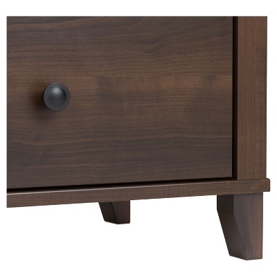 Espresso Tall 2-Drawer Nightstand with Open Cubby