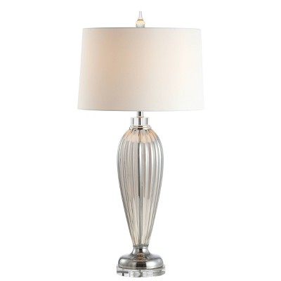 33.5" Glass/Crystal Julian Table Lamp (Includes LED Light Bulb) Gray - JONATHAN Y