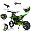 24V Kids Ride-On Motorcycle, Electric Off-Road Dirt Bike with 250W Motor, 13.6 MPH Speed, Chain Drive, Leather Seat, Disc Brake,Pneumatic Tires Green - 2 of 4