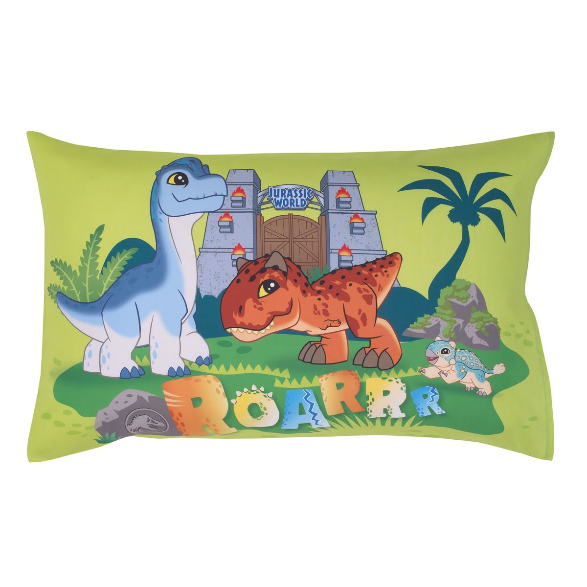 Universal Jurassic World Explorers Welcome to Jurassic World, Green, Blue, and Tan Dinosaur 4 Piece Toddler Bed Set - thumbnail 5
