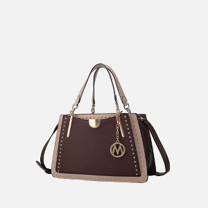 MKF Collection Aubrey Color Block Women's Satchel Bag by Mia K - 1 of 4