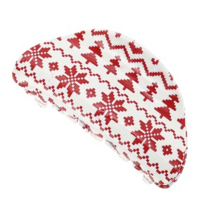 Unique Bargains Christmas Hair Clips Semicircle Snowflake Tree for Christmas 3.35"x1.77"x1.42" Red White 1 Pc - 1 of 4