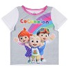 Seven Times Six CoComelon Toddler Girls' Rainbow Short Sleeve Shirt And Pants 2PC Pajama Set Multicoloured - 2 of 4