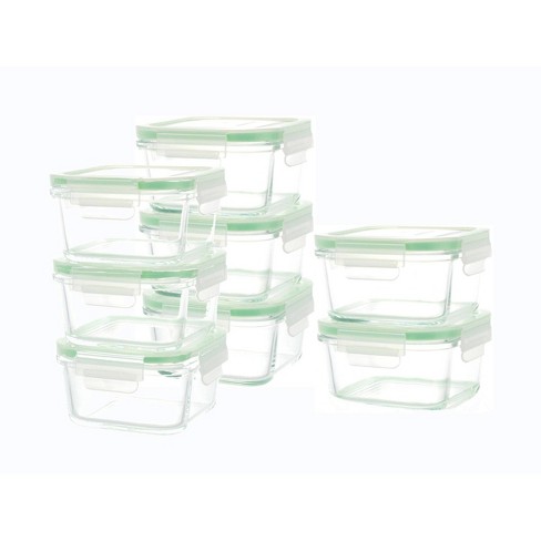 Kinetic GoGreen Glassworks 30 oz 12-Piece Rectangular Oven Safe Glass Food Storage  Container Set with Lid, 6 Glass Containers and 6 Lids 
