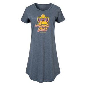 Women's - Instant Message - Mardi Crown Graphic T-shirt Dress - 1 of 4