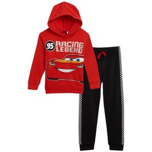 Disney Pixar Cars Lightning McQueen Fleece Pullover Hoodie and Pants Outfit Set Little Kid to Big Kid - 1 of 4