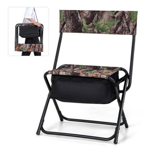 Costway Folding Hunting Chair Foldable Portable Fishing Stool With Storage  Pocket : Target
