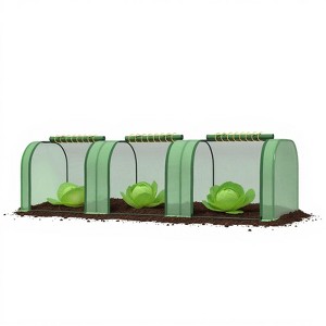 Orieon Mini Greenhouse 117"x39"x31" with Roll-Up Door, Steel Frame, Green PE Cover for Balcony, Patio & Garden. - 1 of 4