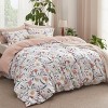 3 Pieces Reversible Striped Duvet Cover Set with Zipper Closure Bedding Set with 8 Corner Ties - 2 of 4