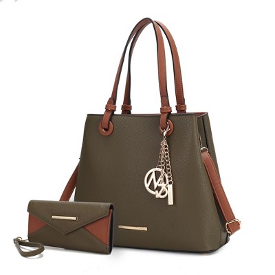 MKF Collection Kearny Vegan Leather Women’s Tote Bag with Wallet by Mia K- 2 pieces