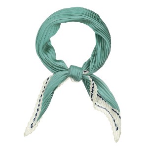 Allegra K Women Ribbon Solid Color Pleated Rhombus Rhombic Scarf Scarves Head Bandana 96x43cm/37.80x16.93 inches(L*W) 1 Pc - 1 of 4