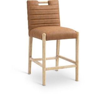 Meridian Furniture,Aimee Cognac Vegan Leather Counter Stool - 1 of 4