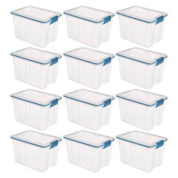 Sterilite Large Nesting Showoffs, Stackable Small Storage Bin With Latching  Lid And Handle, Plastic Container To Organize Office Files, Clear, 12-pack  : Target