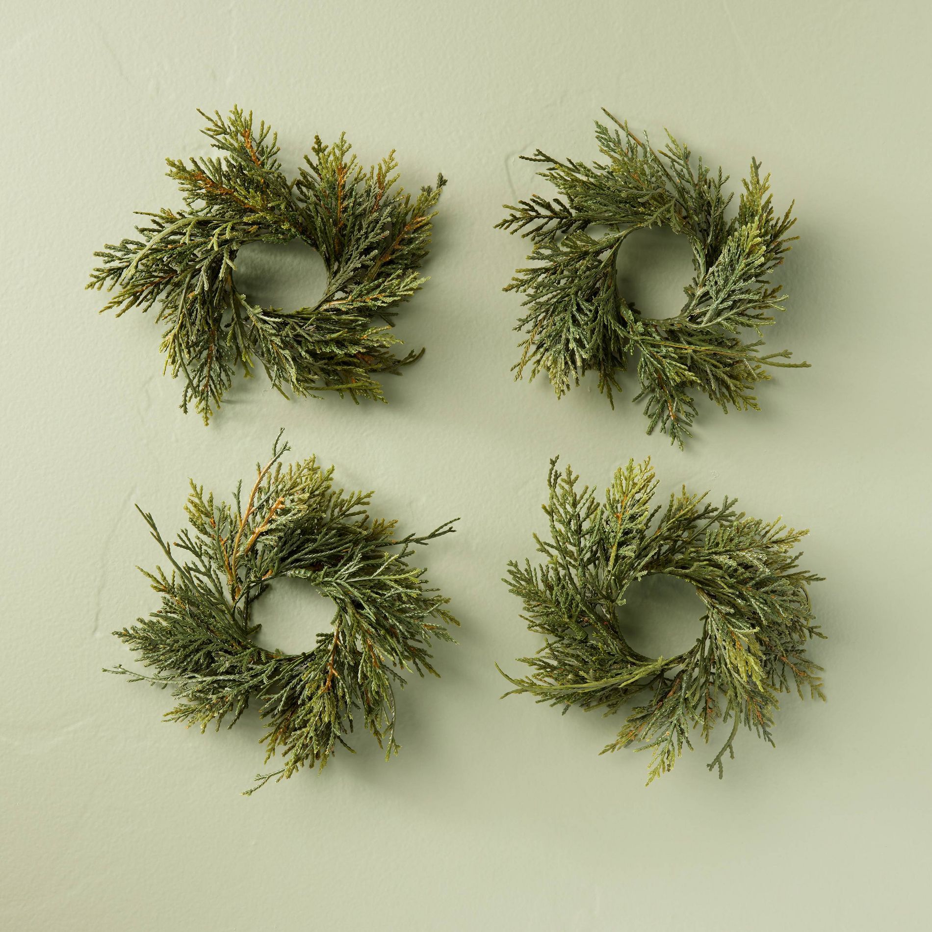 4ct Cedar Napkin Rings Green - Hearth & Hand™ with Magnolia