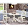 3-Piece Linen White Finish Solid Wood Top - Dining Room Set  - Seats 4 - 2 of 4