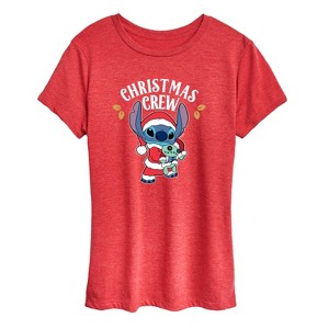 Women's - Lilo and Stitch - Christmas Crew Short Sleeve Graphic T-Shirt - 1 of 4