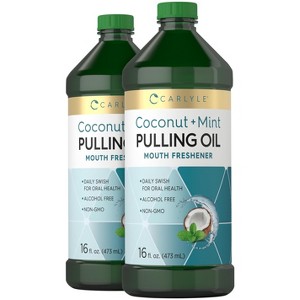 Carlyle Pulling Oil for Teeth & Gums | 16 Fl Oz Pack of 2 | Coconut and Mint - 1 of 4