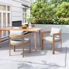 Christopher Knight Home Landon Patio Modern Aluminum Upholstered Dining Chairs with Wood Grain Finish (Set of 2) - 2 of 4